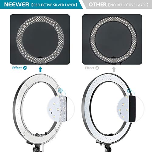 Neewer Ring Light Kit:18"/48cm Outer 55W 5500K Dimmable LED Ring Light, Light Stand, Carrying Bag for Camera,Smartphone,YouTube,TikTok,Self-Portrait Shooting, Black, Model:10088612 - Game-Savvy