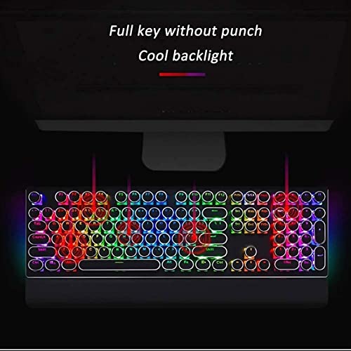 SMSOM Gaming Keyboard, RGB Backlit Mechanical Gaming Keyboard, Ergonomic Mechanical Keyboard, USB Wired Gaming PC Keyboard, 108 Keys Multicolor - Game-Savvy