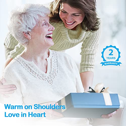 Heating Pad for Neck and Shoulders, 2lb Large Weighted Neck Heating Pad Electric for Neck Shoulder Pain Relief, 6 Heat Settings 4 Auto-Off, Gifts for Women Men Mom Dad, 16"x23" (Blue) - Game-Savvy