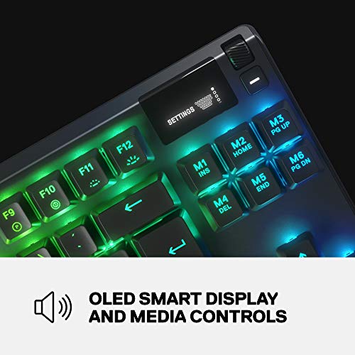 SteelSeries Apex Pro TKL Mechanical Gaming Keyboard – World’s Fastest Mechanical Switches – OLED Smart Display – Compact Form Factor – RGB Backlit - Game-Savvy