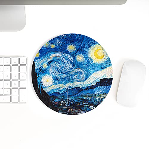 ARTHERE Mouse Pad - Mousepad, Mouse Pads with Famous Art, Cute Mouse Pad, Mouse Mat, Mouse Pads for Wireless Mouse, Leather Mousepad (The Starry Night by Vincent Van Gogh) - Game-Savvy