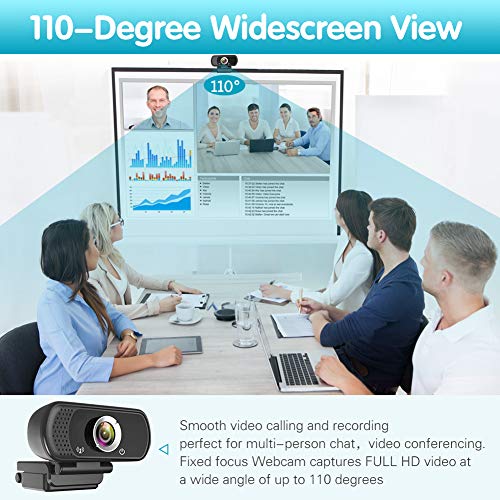 1080P Webcam,Live Streaming Web Camera with Stereo Microphone, Desktop or Laptop USB Webcam with 110 Degree View Angle, HD N5 Webcam for Video Calling, Recording, Conferencing, Streaming, Gaming - Game-Savvy