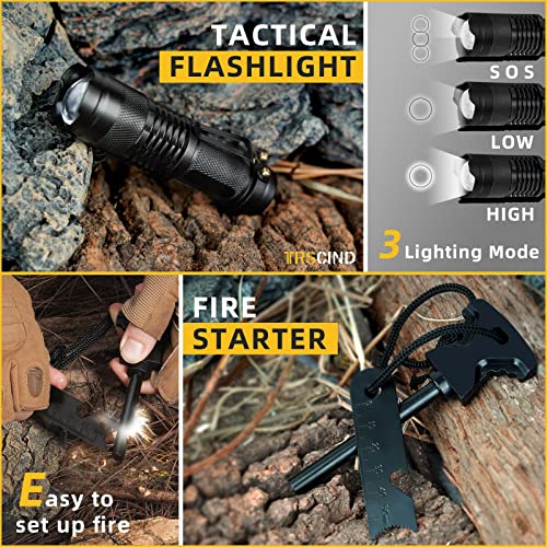 Gifts for Men Dad Husband, Survival Kit 14 in 1, Survival Gear and Equipment, Christmas Stocking Stuffers Fishing Hunting Birthday Gifts for Him Boyfriend Teen Boy Women, Cool Gadgets - Game-Savvy