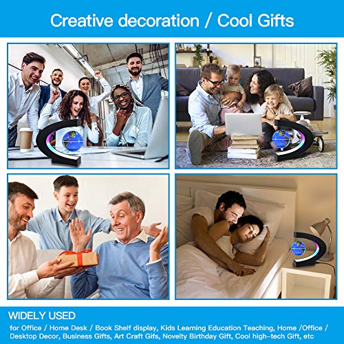 Magnetic Levitation Globe with LED Light, Cool Gadgets Floating Lamp Globe Decor, Cool Tech Gifts for Men/Father/Husband/Boyfriend/Kids/Boss, Great Technology Graduation Gifts (Blue) - Game-Savvy