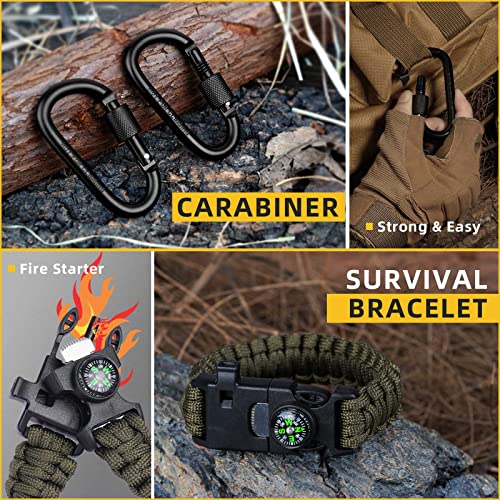 Gifts for Men Dad Husband, Survival Kit 14 in 1, Survival Gear and Equipment, Christmas Stocking Stuffers Fishing Hunting Birthday Gifts for Him Boyfriend Teen Boy Women, Cool Gadgets - Game-Savvy