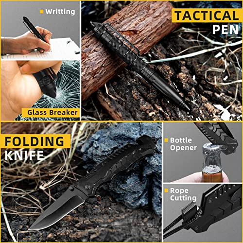 Gifts for Men Dad Husband, Survival Kit 14 in 1, Survival Gear and Equipment, Christmas Stocking Stuffers Fishing Hunting Birthday Gifts for Him Boyfriend Teen Boy Women, Cool Gadgets - Game-Savvy