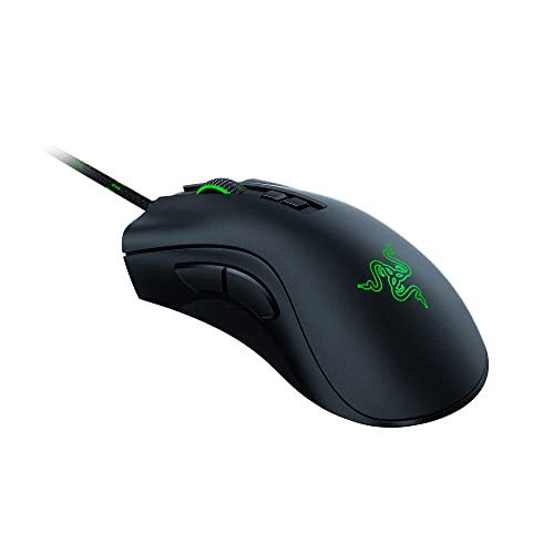 Razer DeathAdder V2 Special Edition Gaming Mouse: 20K DPI Optical Sensor - 2nd Gen Faster Optical Switch - 8 Programmable Buttons - Rubberized Side Grips - Ergonomic Design - Green Speedflex Cable - Game-Savvy