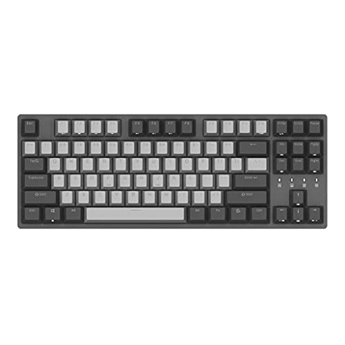 QHH Mechanical Keyboard Gaming 87 Keys Wired USB Keyboards Two-Color Closed Cross Keycap, Adjustable Character Backlight - Game-Savvy