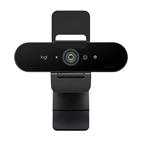 Logitech Brio 4K Webcam, Ultra 4K HD Video Calling, Noise-Canceling mic, HD Auto Light Correction, Wide Field of View, Works with Microsoft Teams, Zoom, Google Voice, PC/Mac/Laptop/Macbook/Tablet - Game-Savvy