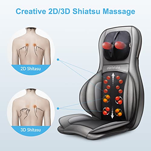 COMFIER Shiatsu Neck & Back Massager – 2D/3D Kneading Full Back Massager with Heat & Adjustable Compression, Massage Chair Pad for Shoulder Neck and Back Full Body, Gifts for Men Dad - Game-Savvy