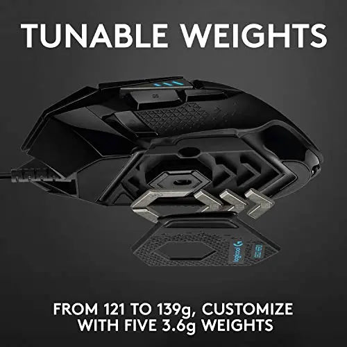 Logitech G502 HERO High Performance Wired Gaming Mouse, HERO 25K Sensor, 25,600 DPI, RGB, Adjustable Weights, 11 Programmable Buttons, On-Board Memory, PC / Mac - Game-Savvy