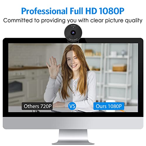 1080P Webcam - USB Webcam with Microphone & Physical Privacy Cover, Noise-Canceling Mic, Auto Light Correction, EMEET C950 Ultra Compact FHD Web Cam w/ 70° View for Meeting/Online Classes/Zoom/YouTube - Game-Savvy