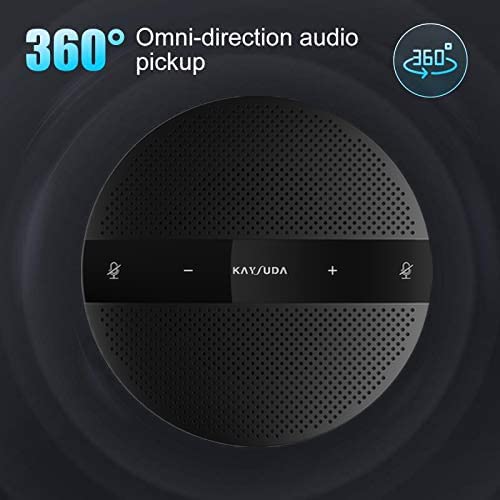 Kaysuda USB Speaker Phone 360° Omnidirectional Microphone Portable Conference Speakerphone Echo Cancellation for Skype Business of Microsoft Lync, VoIP Calls, Webinar, Phone, Call Center, Recording - Game-Savvy