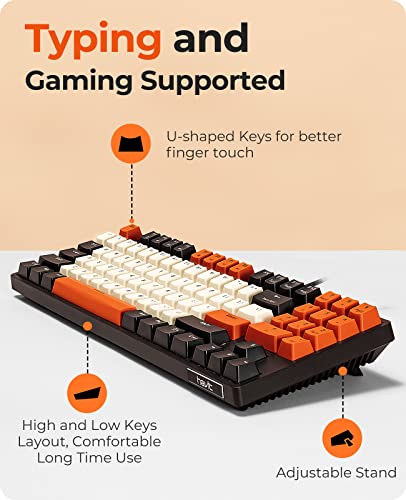 Havit Mechanical Keyboard, Wired Compact PC Keyboard with Number Pad Red Switch Mechanical Gaming Keyboard 89 Keys for Computer/Laptop (Black) - Game-Savvy