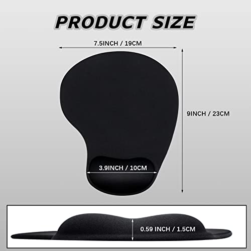 6 Pieces Mouse Pad with Wrist Rest Gel Black Comfortable Computer Mouse Pad Gel Wrist Pad for Mouse Mat Mousepad for Wireless Mouse Laptop Gaming Desk Office - Game-Savvy