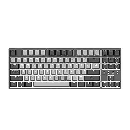 QHH Mechanical Keyboard Gaming 87 Keys Wired USB Keyboards Two-Color Closed Cross Keycap, Adjustable Character Backlight - Game-Savvy