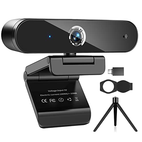 4K Webcam with Microphone,Nisheng 4K Autofocus Web Camera with Privacy Cover and Tripod,Plug and Play,USB Webcam for Laptop PC,Pro Streaming/Gaming Video Recording/Calling Conferencing/Online Classes - Game-Savvy