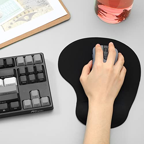 6 Pieces Mouse Pad with Wrist Rest Gel Black Comfortable Computer Mouse Pad Gel Wrist Pad for Mouse Mat Mousepad for Wireless Mouse Laptop Gaming Desk Office - Game-Savvy