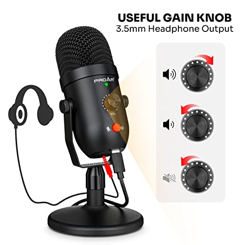 Podcast Microphone for Phone/Pad/PS4,Condenser Recording USB Microphone for Computer,Metal PC Microphone for Gaming,ASMR,YouTube,Streaming Mic Kit with Noise Cancelling for Laptop MAC or Windows - Game-Savvy