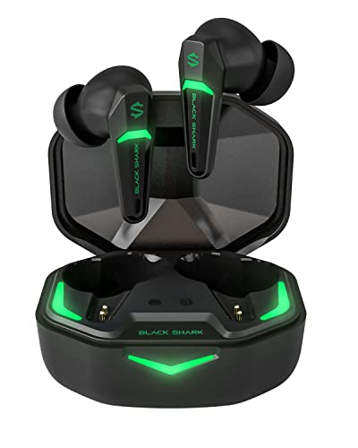 Black Shark Bluetooth Earbuds Wireless Earbuds with 45ms Ultra-Low Latency, Gaming Earbuds with Bluetooth 5.2, Dual Modes, 10mm Driver, 35H Play Time, IPX4 Waterproof, Built-in Mic - Lucifer T1 - Game-Savvy