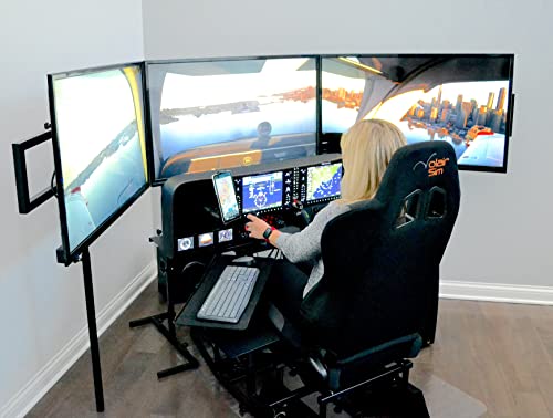 Volair Sim Universal Flight or Racing Simulation computer Cockpit Chassis with Triple Monitor Mounts - Game-Savvy