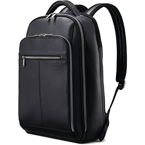 Samsonite Classic Leather Backpack, Black, One Size - Game-Savvy