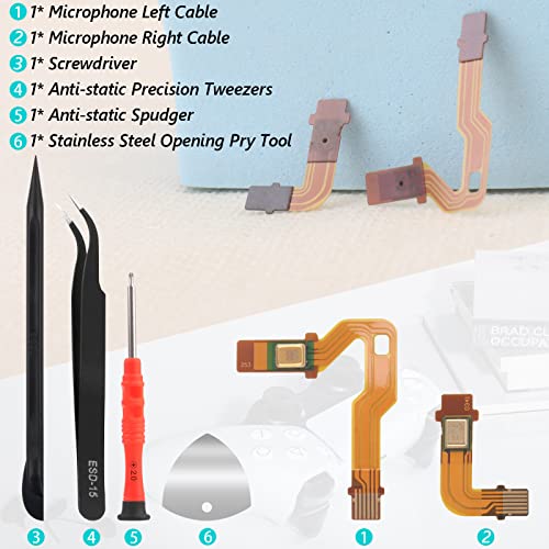 PS5 Microphone Flex Cable for Sony Playstation 5 PS5 Handle Inner Mic Ribbon Cable Controller Replacement with Tools(Lelf and Right) - Game-Savvy