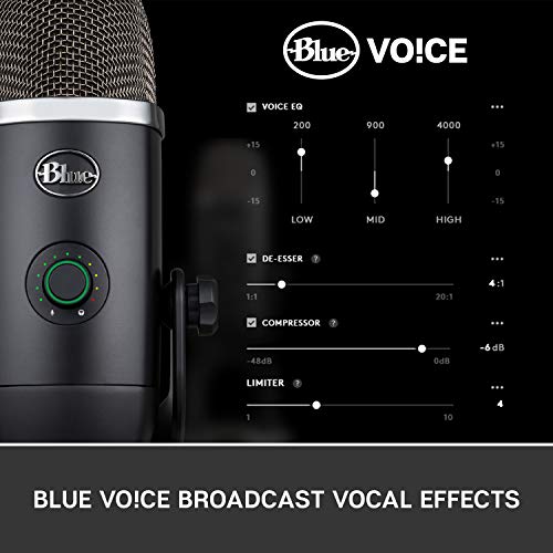 Blue Yeti X Professional USB Condenser Microphone for PC, Mac, Gaming, Recording, Streaming, Podcasting on PC, Desktop Mic with High-Res Metering, LED Lighting, Blue VO!CE Effects - Black - Game-Savvy