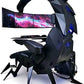 Gaming Chair Comfortable Luxury Gaming Chair Ergonomic Computer Cockpit Chair Comfortable Racing Simulator Game Chair with Hanging 3 Screens C - Game-Savvy