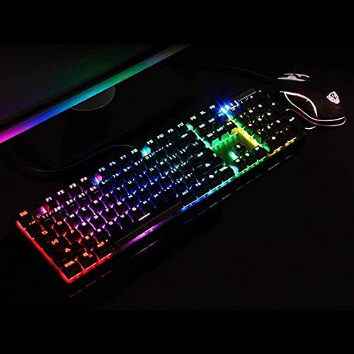 Feiyx RGB Gaming Keyboard and Mouse Set,LED RGB Backlit Wired Keyboard for PC Gamers and Xbox and PS4 Users - Game-Savvy