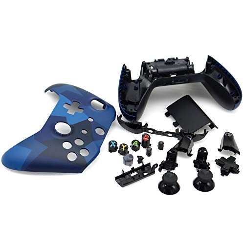 Deal4GO Full Housing Shell kit w/Thumbstick/Buttons/RB LB Bumper/Frontplate Replacement for Xbox One Controller Blue - Game-Savvy