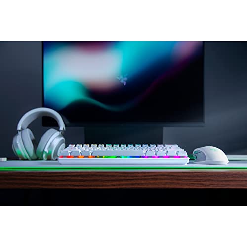 Razer Huntsman Mini 60% Gaming Keyboard: Fast Keyboard Switches - Clicky Optical Switches - Chroma RGB Lighting - PBT Keycaps - Onboard Memory - Mercury White - Game-Savvy