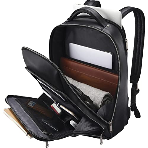 Samsonite Classic Leather Backpack, Black, One Size - Game-Savvy