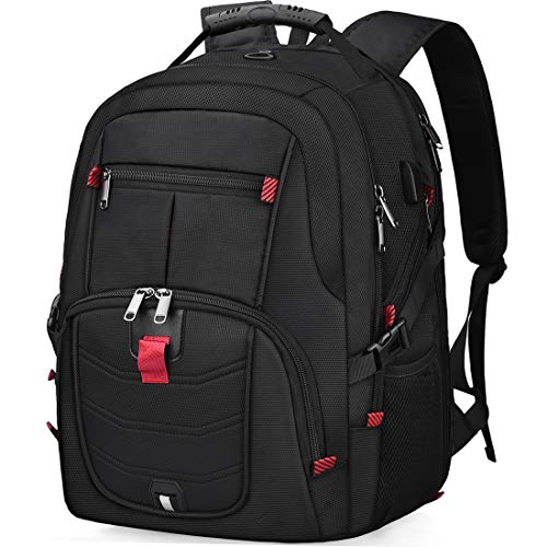 NUBILY Laptop Backpack 17 Inch Waterproof Extra Large TSA Travel Backpack Anti Theft College Business Mens Backpacks with USB Charging Port 17.3 Gaming Computer Backpack for Women Men Black 45L - Game-Savvy