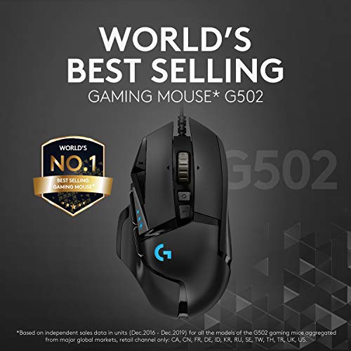 Logitech G502 HERO High Performance Wired Gaming Mouse, HERO 25K Sensor, 25,600 DPI, RGB, Adjustable Weights, 11 Programmable Buttons, On-Board Memory, PC / Mac - Game-Savvy