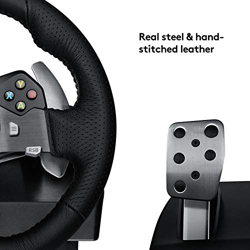 Logitech G920 Driving Force Racing Wheel and Floor Pedals, Real Force Feedback, Stainless Steel Paddle Shifters, Leather Steering Wheel Cover for Xbox Series X|S, Xbox One, PC, Mac - Black - Game-Savvy