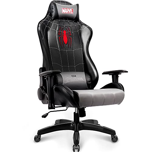 spiderman Gaming Chair  - Adults Gamer Ergonomic Game Reclining High Back Support Racer Leather (Spider-Man) - Game-Savvy