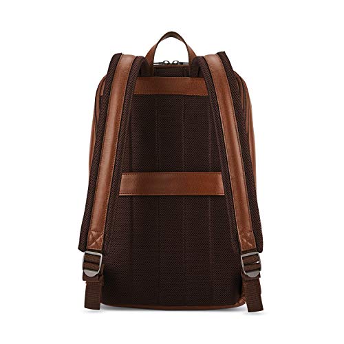 Samsonite Classic Leather Slim Backpack, Cognac, One Size - Game-Savvy