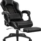 Blue Whale Gaming Chair Office Chair with Massage and Footrest, 350LBS Reinforced Base, High Back Racing Computer Chair with Adjustable Linked Armrest, PU Leather PC Chair - Game-Savvy