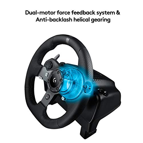 Logitech G920 Driving Force Racing Wheel and Floor Pedals, Real Force Feedback, Stainless Steel Paddle Shifters, Leather Steering Wheel Cover for Xbox Series X|S, Xbox One, PC, Mac - Black - Game-Savvy