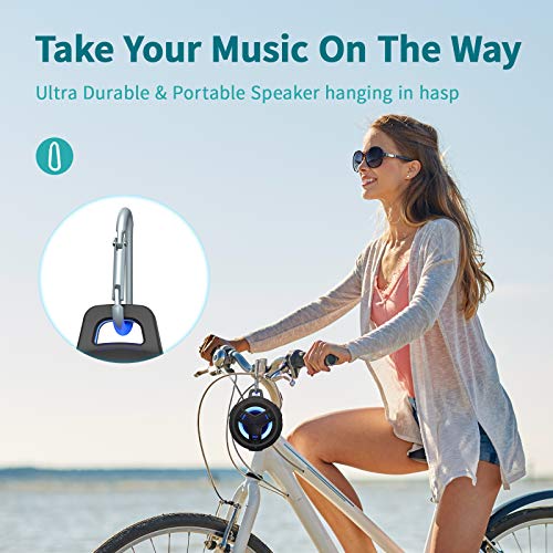 EBODA Bluetooth Shower Speaker, Portable Bluetooth Speakers, IP67 Waterproof Wireless Speaker with LED Light, Floating, 2000mAh, True Wireless Stereo for Kayak, Beach, Gifts for unisex -Black - Game-Savvy