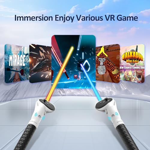 AMBISOM Handle Attachments for Meta Quest 3 Controller Accessories, VR Game Gorilla Tag Long Arms Sticks,Beat Saber Handles Extension Grips Compatible with Meta/Oculus Quest 3(Black) - Game-Savvy