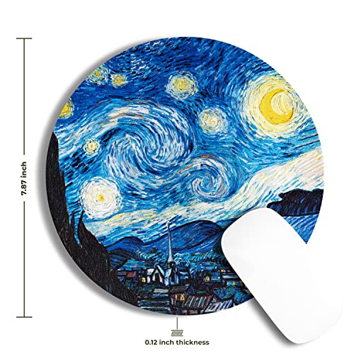 ARTHERE Mouse Pad - Mousepad, Mouse Pads with Famous Art, Cute Mouse Pad, Mouse Mat, Mouse Pads for Wireless Mouse, Leather Mousepad (The Starry Night by Vincent Van Gogh) - Game-Savvy