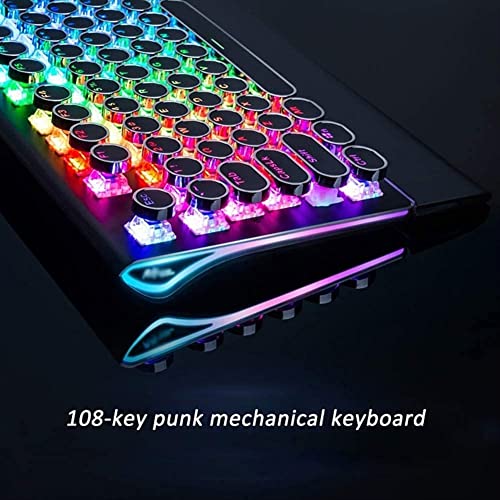 SMSOM Gaming Keyboard, RGB Backlit Mechanical Gaming Keyboard, Ergonomic Mechanical Keyboard, USB Wired Gaming PC Keyboard, 108 Keys Multicolor - Game-Savvy