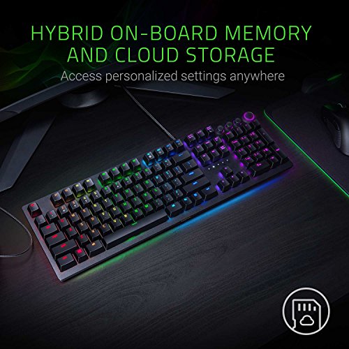 Razer Huntsman Elite Gaming Keyboard: Fast Keyboard Switches - Clicky Optical Switches - Chroma RGB Lighting - Magnetic Plush Wrist Rest - Dedicated Media Keys & Dial - Classic Black - Game-Savvy