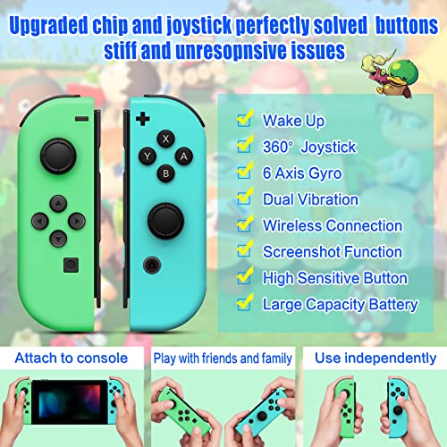 Joycon Controller Replacement for Nintendo Switch,Left Right Controller Compatible with Switch Joycon Wireless Controller with Double Vibration Support Wake-up and Screenshot - Game-Savvy