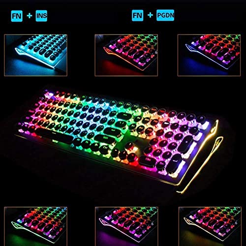 SMSOM Gaming Keyboard, RGB Backlit Mechanical Gaming Keyboard, Ergonomic Mechanical Keyboard, USB Wired Gaming PC Keyboard, 108 Keys Multicolor - Game-Savvy