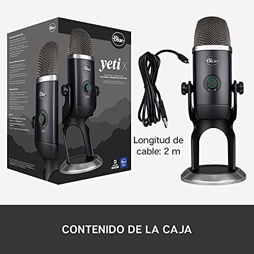 Blue Yeti X Professional USB Condenser Microphone for PC, Mac, Gaming, Recording, Streaming, Podcasting on PC, Desktop Mic with High-Res Metering, LED Lighting, Blue VO!CE Effects - Black - Game-Savvy