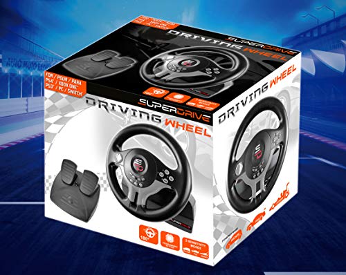 Superdrive - racing Driving Wheel with pedals and gearshift paddles for nintendo Switch - Ps4 - Xbox One - PC - Ps3 - Game-Savvy