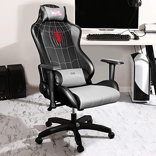 spiderman Gaming Chair  - Adults Gamer Ergonomic Game Reclining High Back Support Racer Leather (Spider-Man) - Game-Savvy